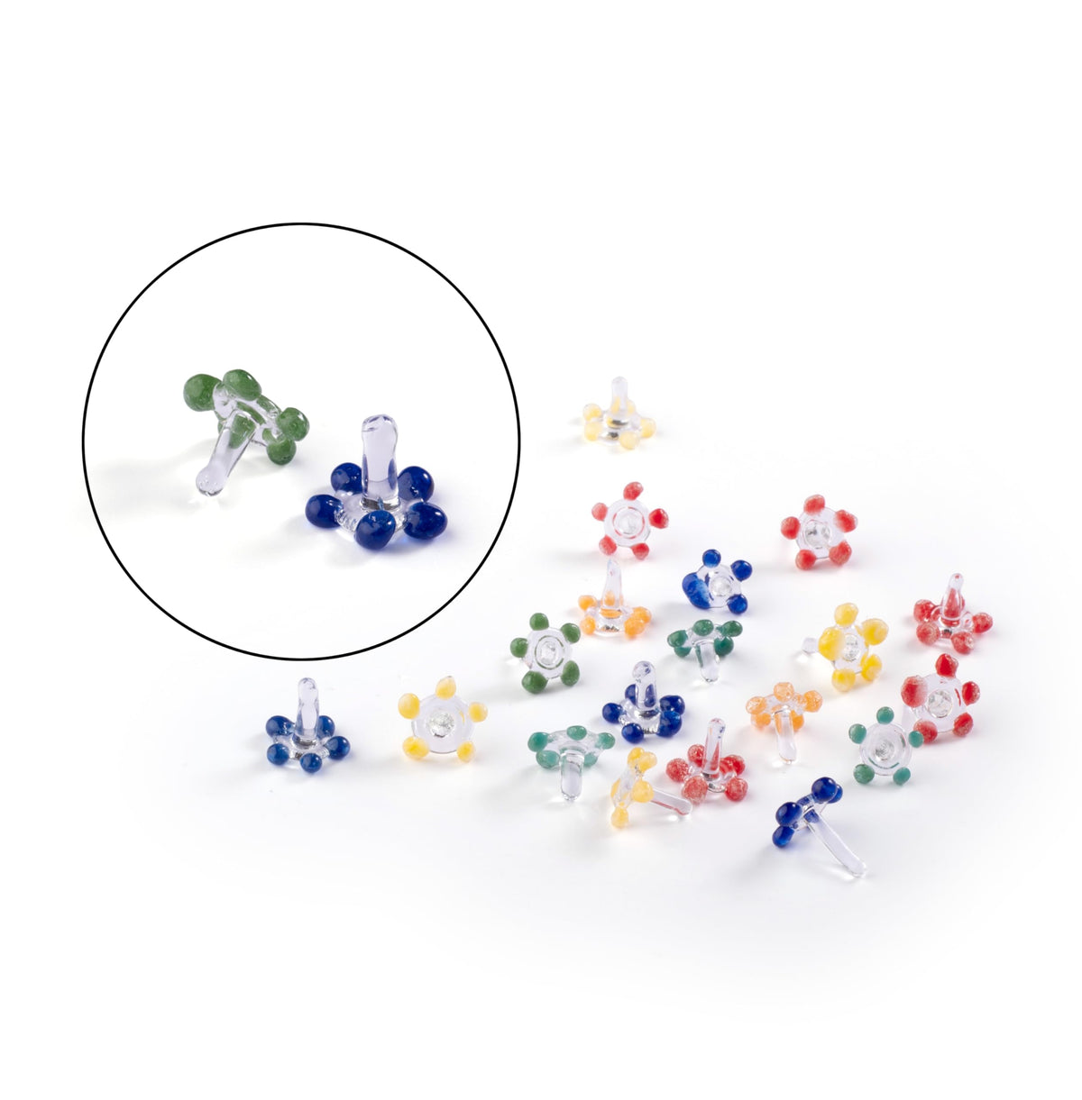 200 PCS Daisy Flower Glass Beads with Storage Jar| Thicker and Consistent Size Daisies | Premium Assorted and Vibrant Colour Daisies.