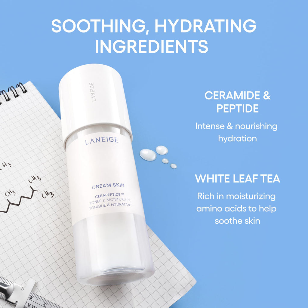 Buy now LANEIGE Cream Skin Toner & Moisturizer: Lightweight Refillable Korean Milky Toner with Ceramide & Peptide for Hydration, Firming, & Barrier Support at indiglob india