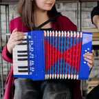 Buy now Accordion, 17 Keys Piano Accordion 8 Bass with Straps for Beginners Kids Student Educational Musical Instrument (Blue) at indiglob india