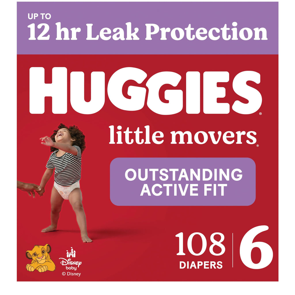 Huggies Little Movers Diapers Size 6, 108 Count (2 Packs of 54)