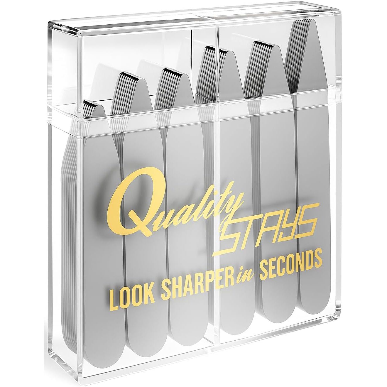 Buy now 52-Piece Metal Collar Stays for Men, Stainless Steel Dress Shirt Collar Inserts in 4 Sizes for Crisp, Structured Collars Default at indiglob india