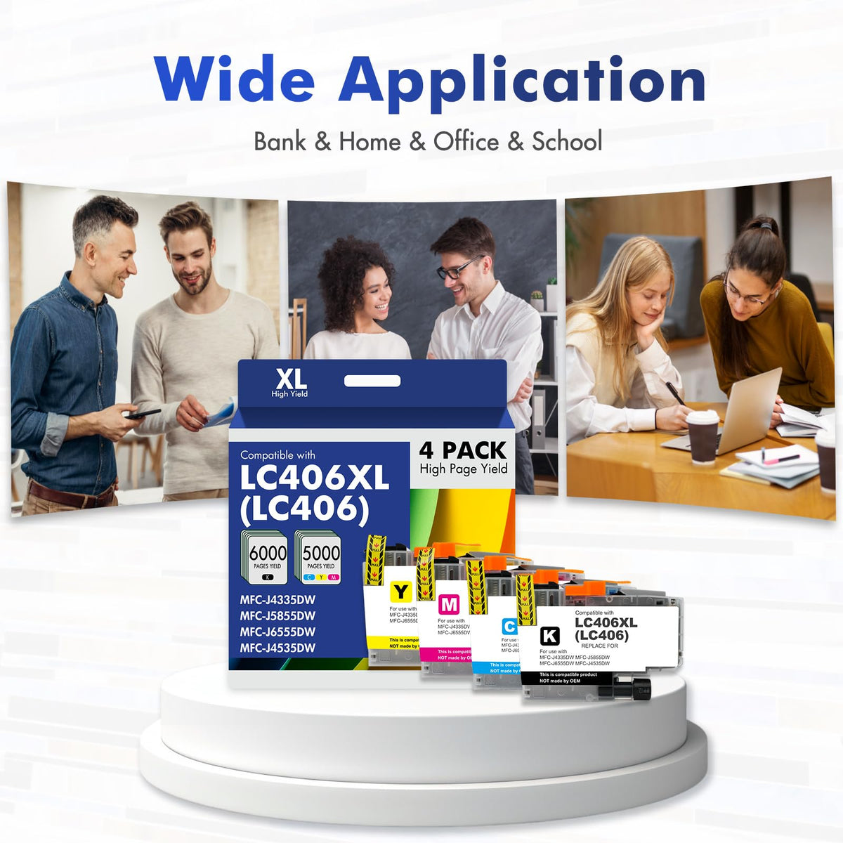 LC406 LC406XL Ink Cartridges for Brother Printer MFC-J5855DW MFC-J4335DW