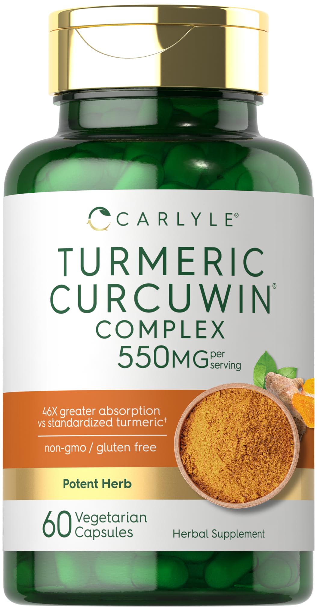 Carlyle Turmeric Curcumin 550mg | 60 Vegetarian Capsules