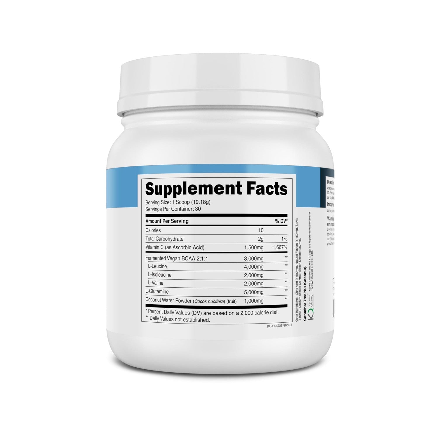 Transparent Labs BCAA Glutamine - 8000 Mg of BCAA Powder with L Glutamine for Post Workout Recovery, Muscle Growth, & Increased Endurance - 30 Servings, Blue Raspberry