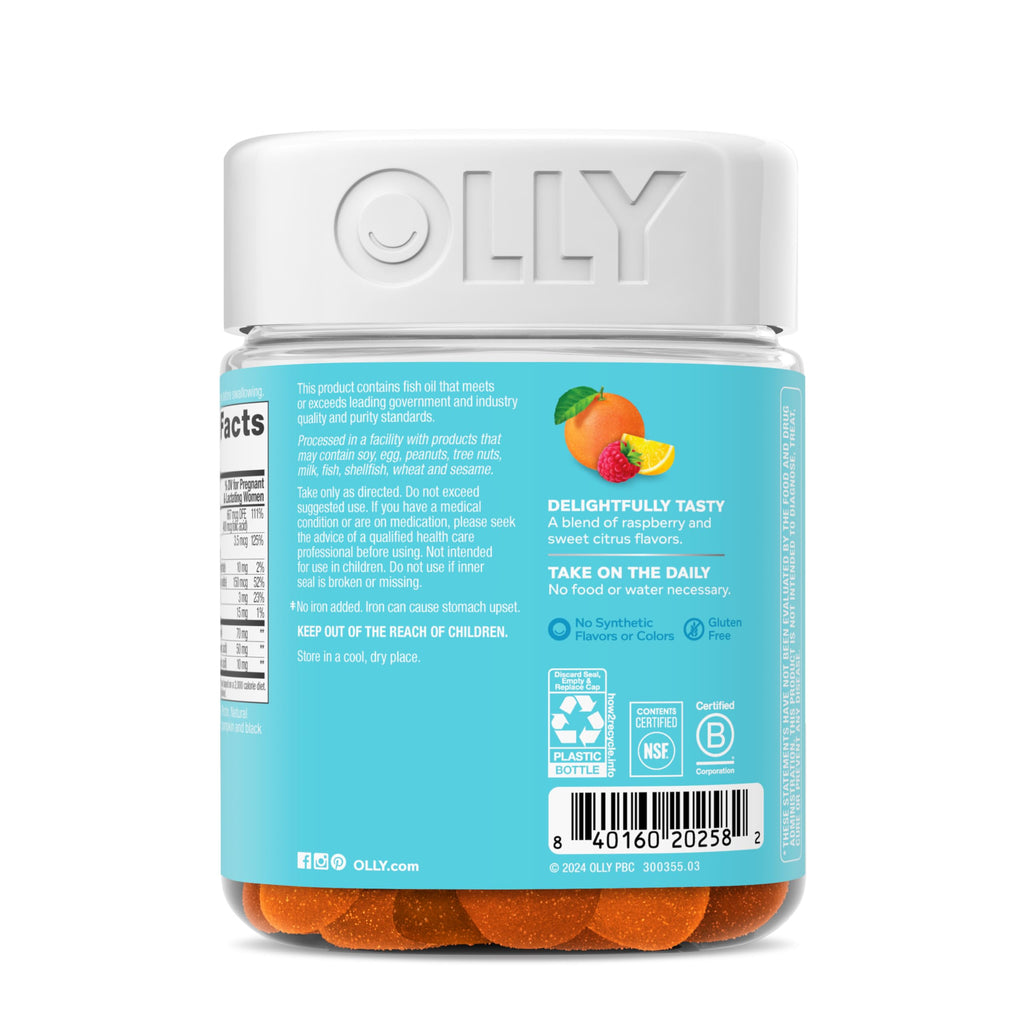 OLLY Prenatal Multivitamin Gummy, Daily Blend for Mommy & Baby - 84 Count