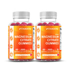Vitamatic Magnesium Citrate Gummies, 600 mg, 60 Vegan Gummies | 600 mg Magneisum Citrate Per Serving with 70 mg of Elemental Mg, Natural Raspberry Flavor, Non-GMO, Gluten Free, Pectin Based