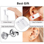 HYJLPAF Ear Piercing Kit, 4 Pack Self Piercing Gun with 5mm Earring Studs