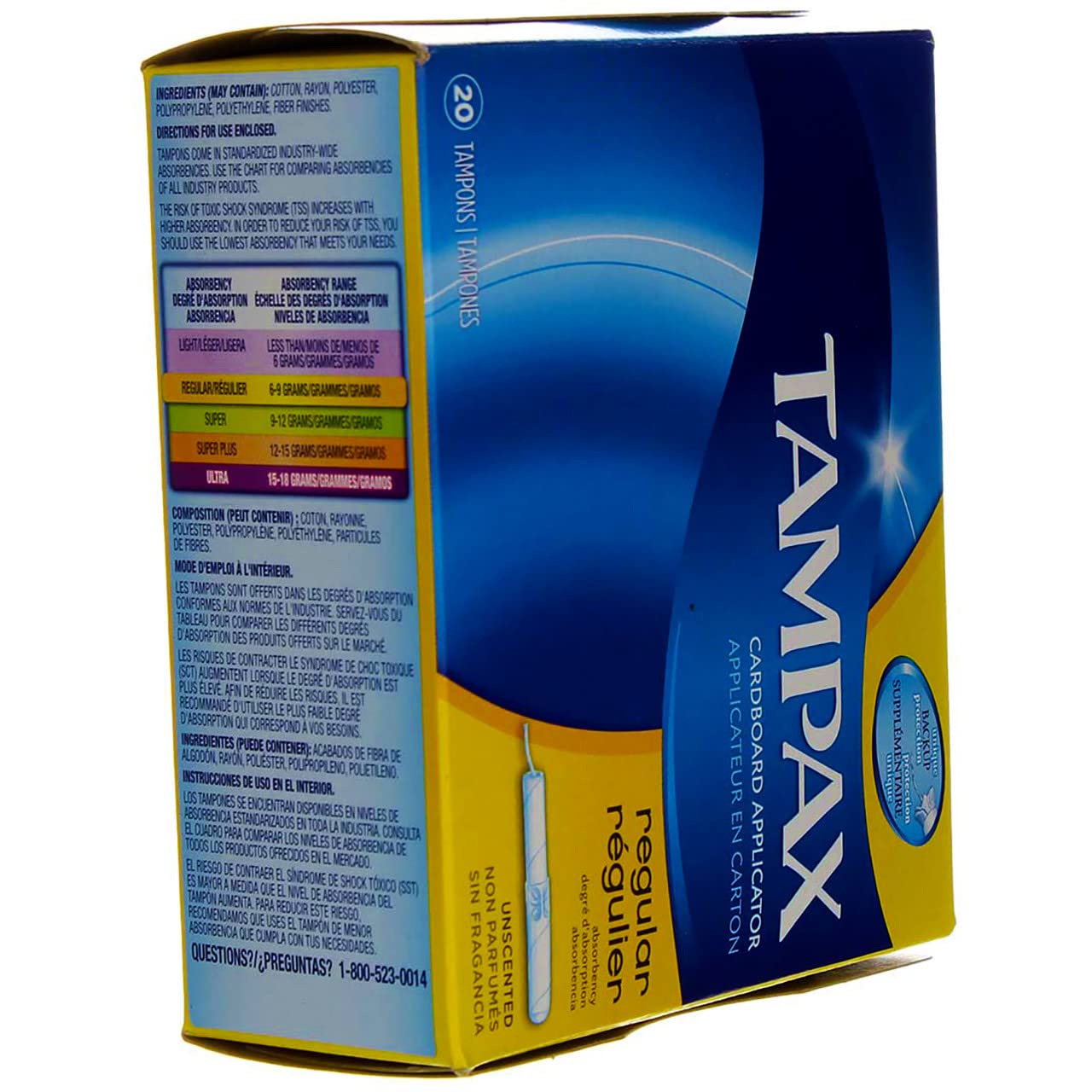 Buy now Tampax Tampons with Flushable Cardboard Applicator - Regular - 20 ct at indiglob india