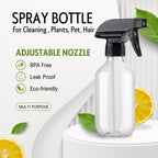 Plastic Spray Bottles for plant - 2Pack/10oz/300ml - Small Spray Bottles | Mist Stream - No Clog No Leak, Easy to Grip with Adjustable Nozzle for Hair, Cooking, Cleaning - BPA Free