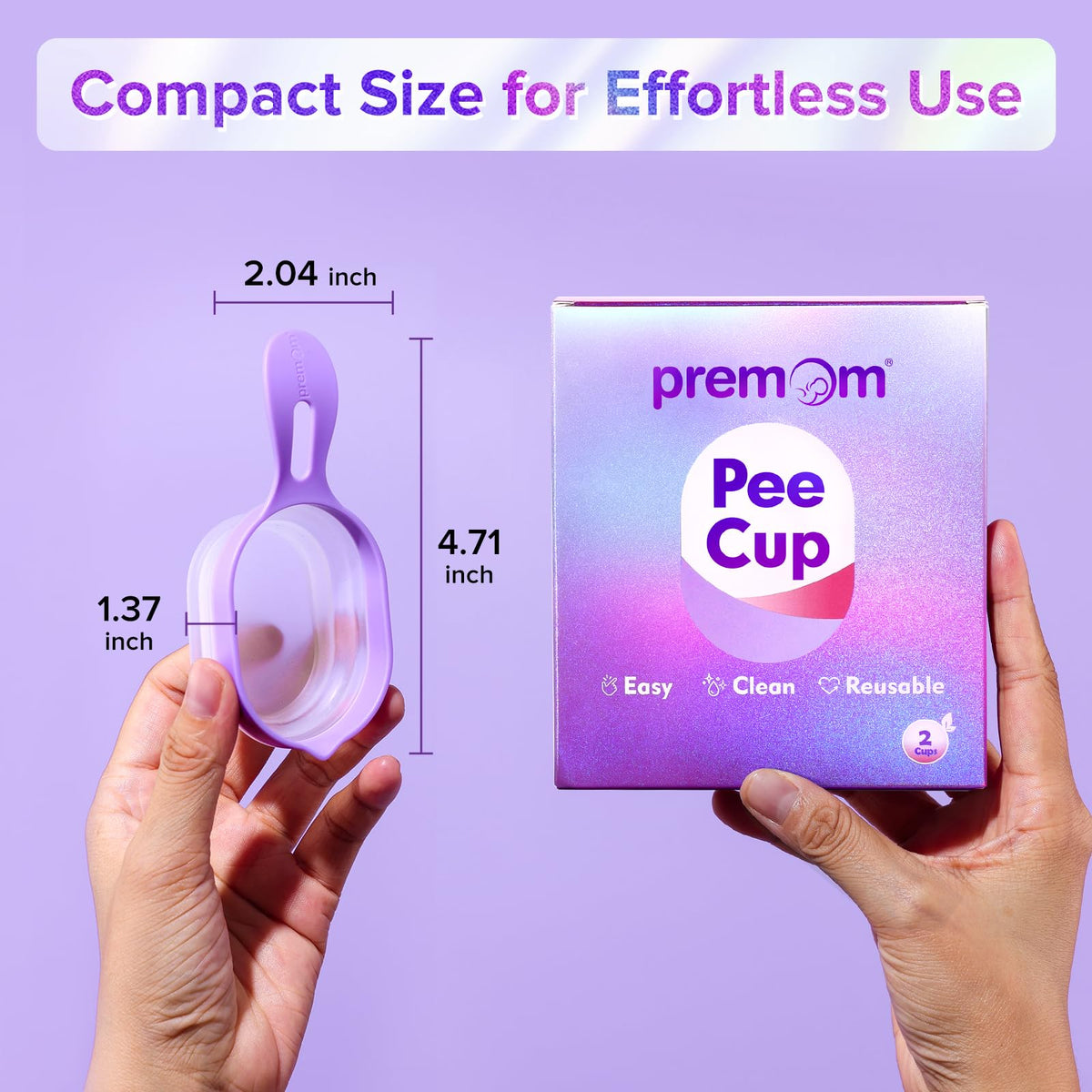 Premom 2 Urine Cups Reusable & Collapsible for Ovulation & Pregnancy Tests