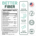 Organics Ocean Better Fiber - Daily Fiber Supplement - Soften Stool for Effortless Bowel Movements - with Psyllium Husk and Slippery Elm - 3 Bottles
