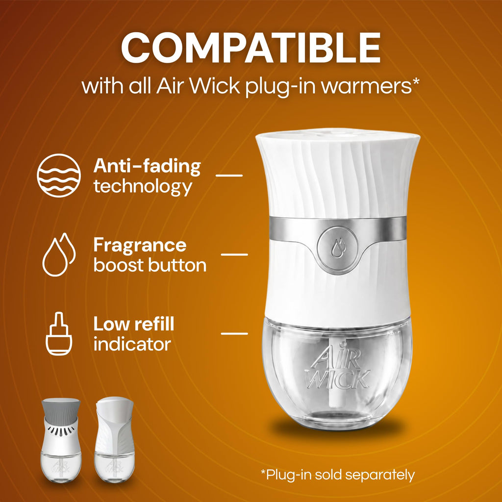 Air Wick Plug-In Scented Oil Refills, Warm Woods & Jasmine, 4 Count