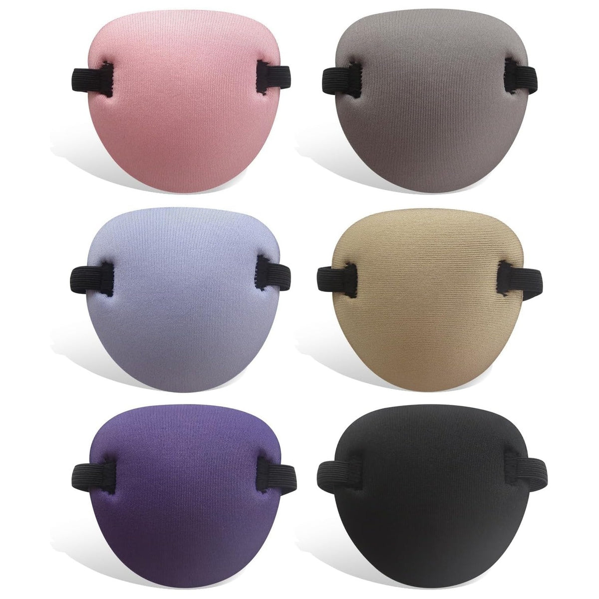 6 pcs Eye Patch,Medical Eye Patches for Adults and Kids,3D Soft Eyepatch for Left or Right Eye,Adjustable Eye Patch for Lazy Eye, Pink Light Purple Gray Black Nude