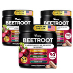 Beet Root Gummies – Beetroot Gummies with CoQ10, Grape Seed, Vitamin C, B12 & B3 – Beets Gummies for Circulation, Energy & Immune Support – 60 Beets Chews – Pack of 3