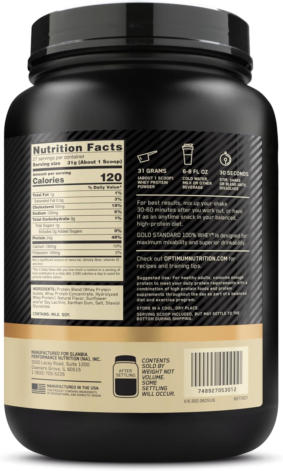 Buy now Optimum Nutrition Gold Standard 100% Whey Naturally Flavored Protein Powder, Vanilla, 1.9 Pound (Packaging May Vary) at indiglob india