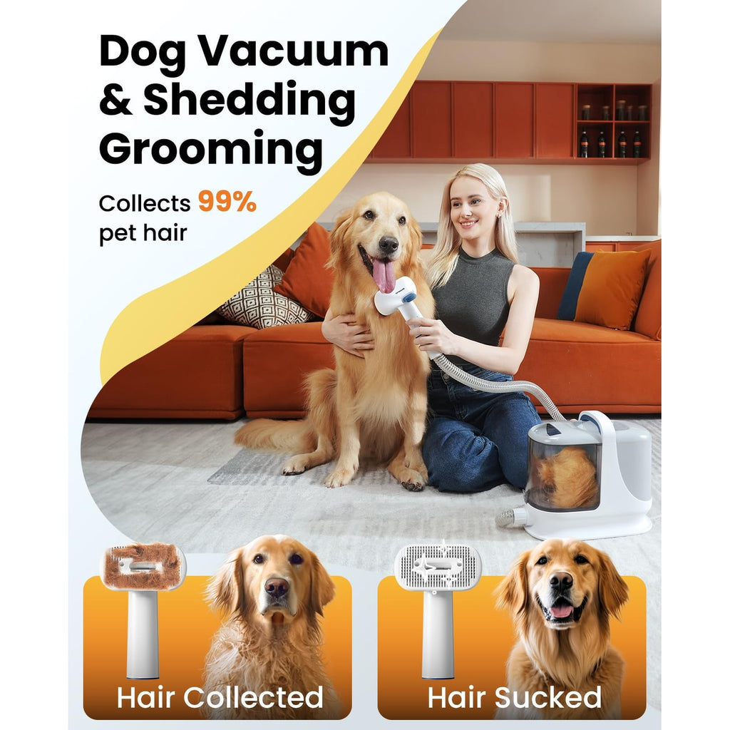 oneisall Dog Grooming Vacuum Kits with Pet Clipper