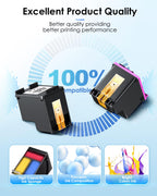 61XL Black Ink Cartridge Replacement for HP Ink 61 HP 61 Black Ink Cartridge HP 61 Fit for Envy 4500 5530 4501 4502 DeskJet 1000 1010 1050 1510 2050 2510 2540 OfficeJet 2620 4630 Printer (2 Black)