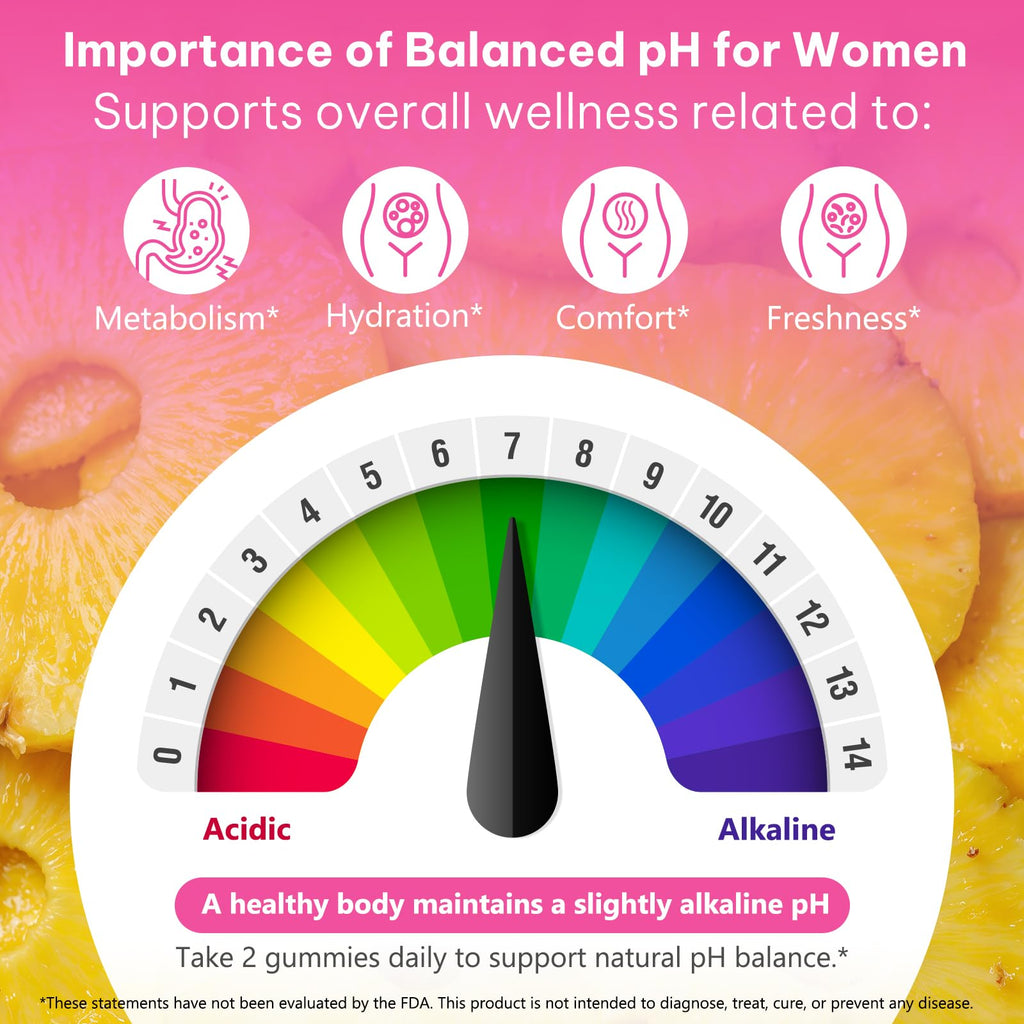 2Pack Feminine Probiotics Gummies,Vaginal Women Probiotic,Feminine Balance pH Gummies for Healthy Odor,Improve Immune,Support Vaginal Health,with Slippery Elm(60 Gummies)