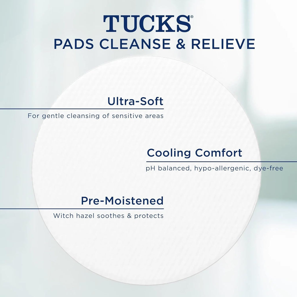 Buy now TUCKS Medicated Cooling Pads, 100 Count â€“ Pads with Witch Hazel, Cleanses Sensitive Areas, Protects from Irritation, Hemorrhoid Treatment, Medicated Pads Used By Hospitals at indiglob india