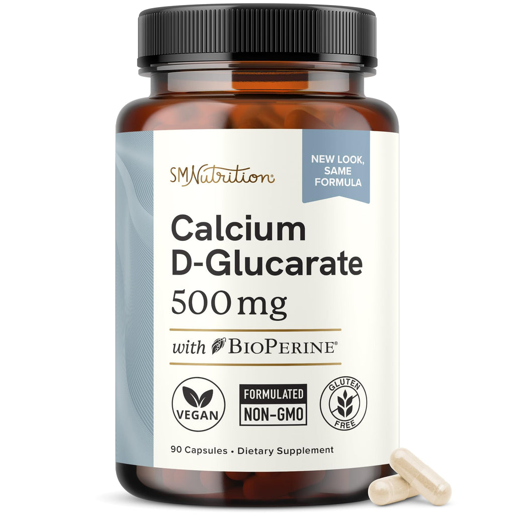 Calcium D-Glucarate with DIM Supplement, Estrogen Detox & Hormone Balance | Detox & Cleanse, Hormonal Acne Menopause & CDG for Liver Support for Women & Men, Non-GMO, Third-Party Tested, 30 Capsules