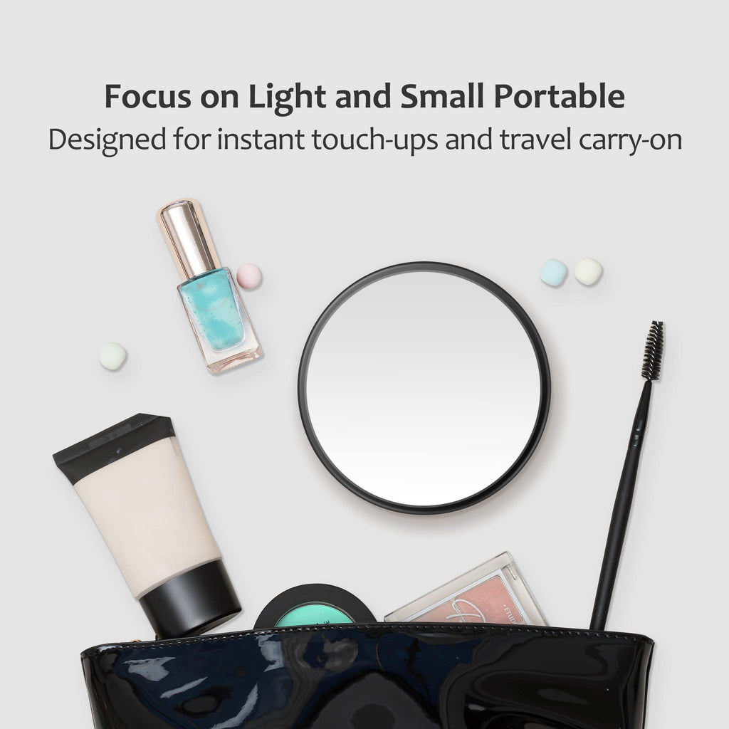 MIYADIVA 40X Magnifying Mirror, 3.5 Inch Round Compact Mirror with Suction Cup, Stainless Steel Tweezers, Perfect for Makeup, Eyebrows, Beards, Travel
