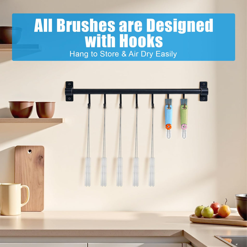 12 Pcs Multifunctional Cleaning Brush, 3-in-1 Lid Cleaning Brush Set