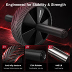 Ab Roller Wheel for Home Gym, Core Strength Workout Equipment for Men Women