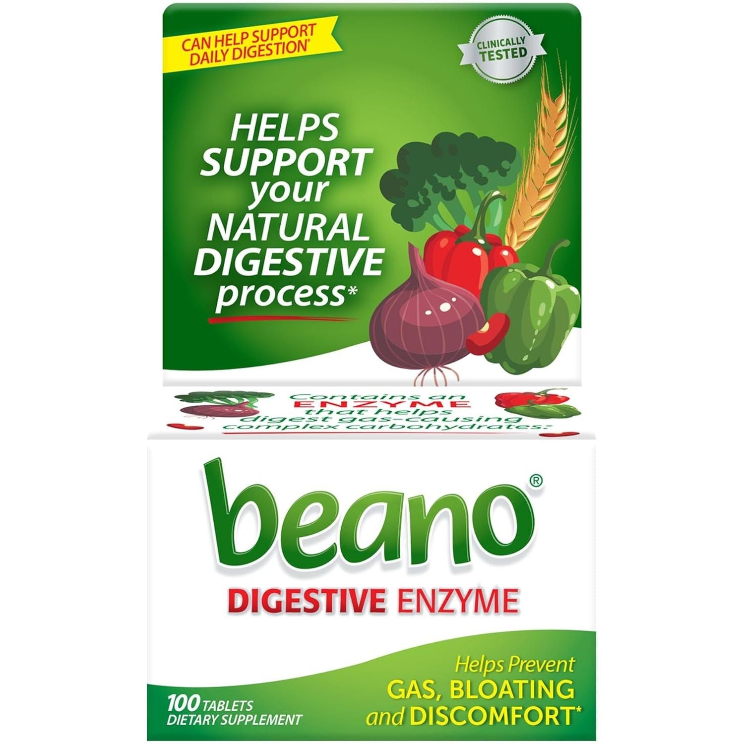 Buy now Beano Digestive Enzyme, Preventive Gas Relief for Adults, Helps Prevent Gas & Bloating, 100 Tablets 100 Count (Pack of 1) Unflavored at indiglob india
