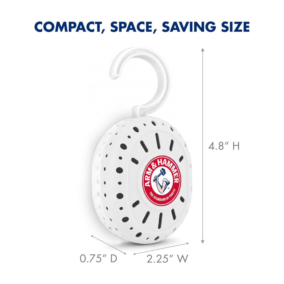 Arm & Hammer OdorBusterz ClosetMATE™, White Linen, 4 Count – Hanging Odor Absorber with Baking Soda, 360° Rotating Hook for Closets, Lockers & Storage Areas