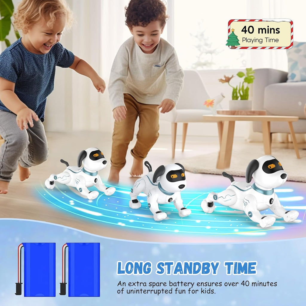 Buy now Robot Dog Toys for Kids, Remote Control Stunt Programmable Robot Puppy Toy Dog Interactive with Commands Sing, Dance, Bark, Walk Electronic Pet Dog for Boys Girls Gifts at indiglob india