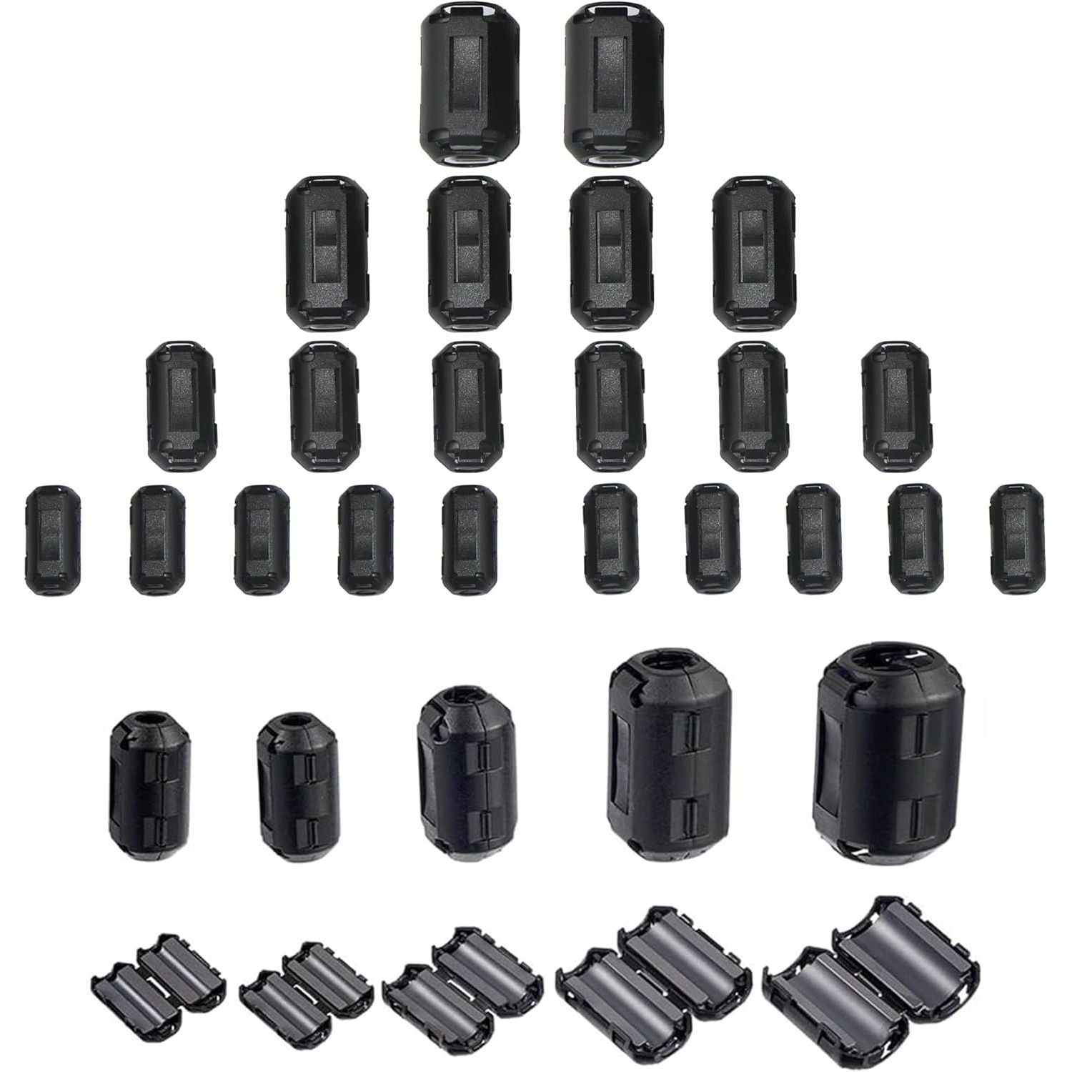 Buy now Clip-on Ferrite Ring Cores EMI RFI Signal Noise Filter Noise Suppressor for HDMI USB Power Cable Diameter 3mm/5mm/7mm/9mm/13mm,5Size,22Pcs at indiglob india
