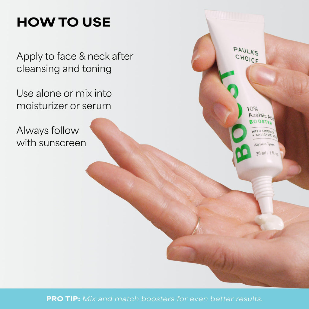 Paula's Choice BOOST 10% Azelaic Acid Booster Cream Gel Serum | Oil-Free Serum Fades Discoloration & Post-Blemish Marks with Licorice Extract & Salicylic Acid, Fragrance-Free