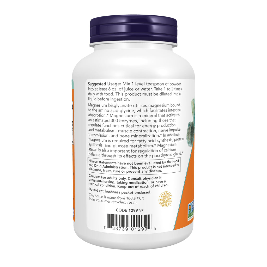 Buy now NOW Foods Supplements, Magnesium Bisglycinate Powder, Enzyme Function*, Nervous System Support*, 8-Ounce at indiglob india
