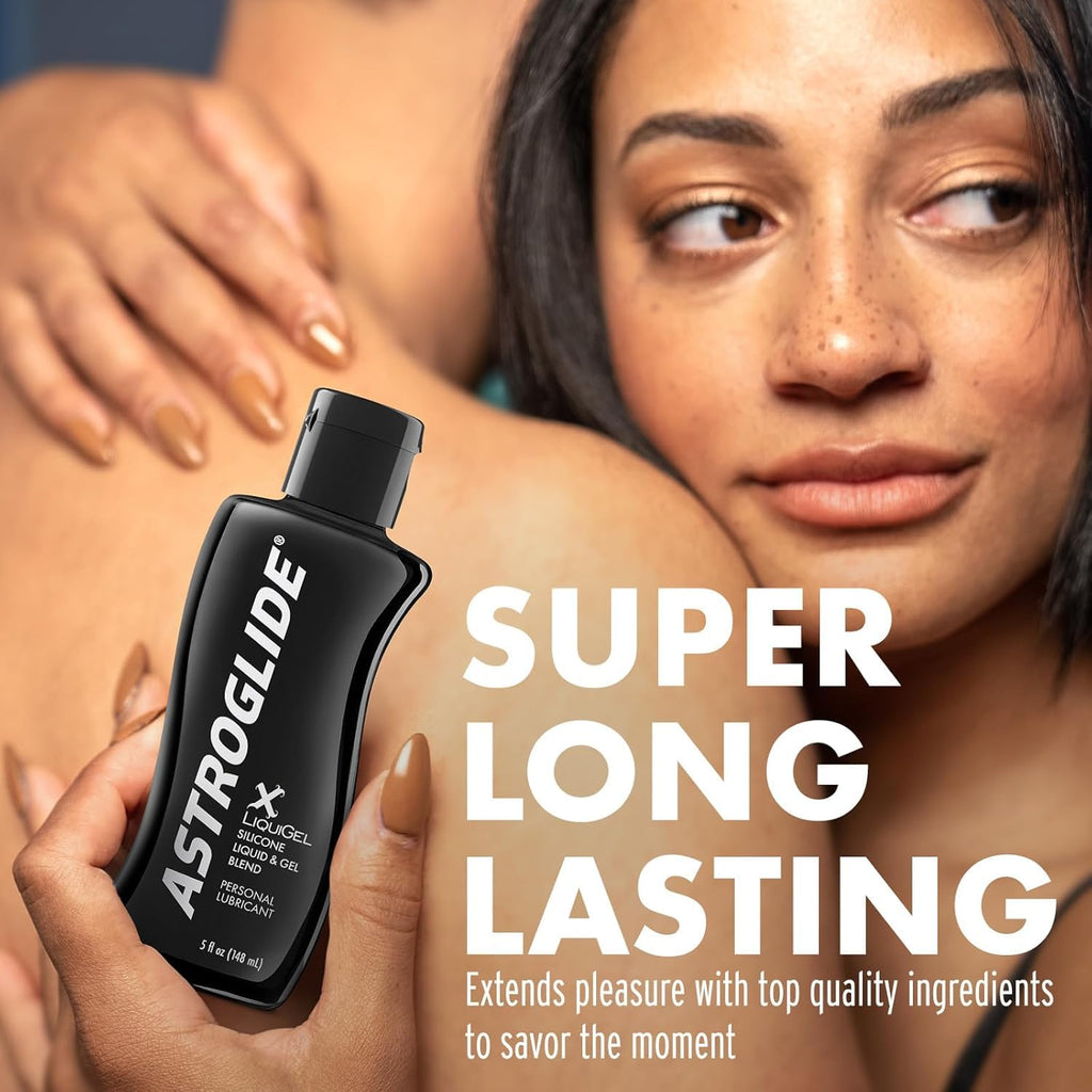 ASTROGLIDE Silicone X LiquiGel Hybrid, Waterproof, Long-Lasting, 5 Fl Oz