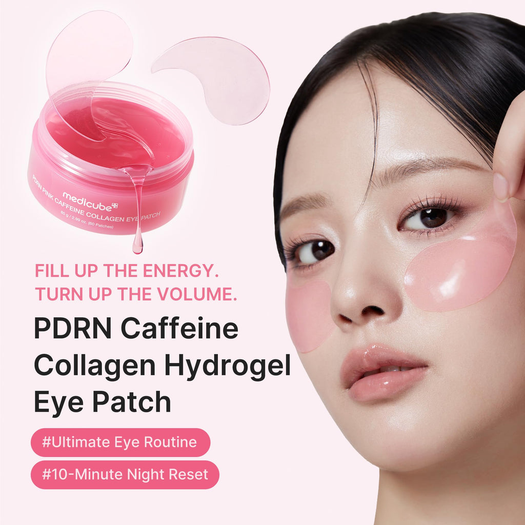 medicube Eye Patch PDRN Caffeine Collagen - Firming Gel Patches, 30 Pairs | Age-Defying Care with Retinol & Collagen - Gel Patches for the appearance of Dark Circles, Undereye Bags, Korean Skincare