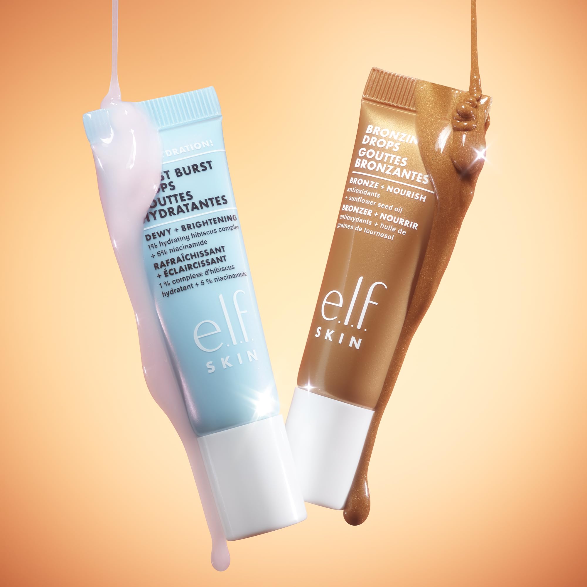Buy now e.l.f. SKIN The Hottest Drops Duo, Holy Hydration! Thirst Burst & Bronzing Skincare Set, For A Dewy, Sun-Kissed Look, Vegan & Cruelty-Free at indiglob india