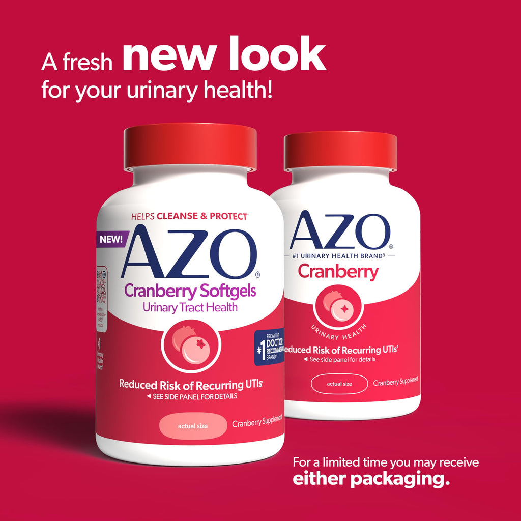 AZO Cranberry Supplement, Made with Concentrated Whole Fruit Cranberry Powder to Help Cleanse and Protect the Urinary Tract*, Sugar Free Cranberry Pills, Non-GMO, 100 Softgels