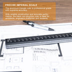 Engineering Architectural Scale Ruler for Blueprints, Metric Metal Ruler