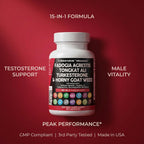 Clean Nutraceuticals Fadogia Agrestis Tongkat Ali Turkesterone Supplement with Horny Goat Weed, Saw Palmetto, Maca Root, Siberian Ginseng, Tribulus Terrestris, Fenugreek, Wild Yam - 60 Count