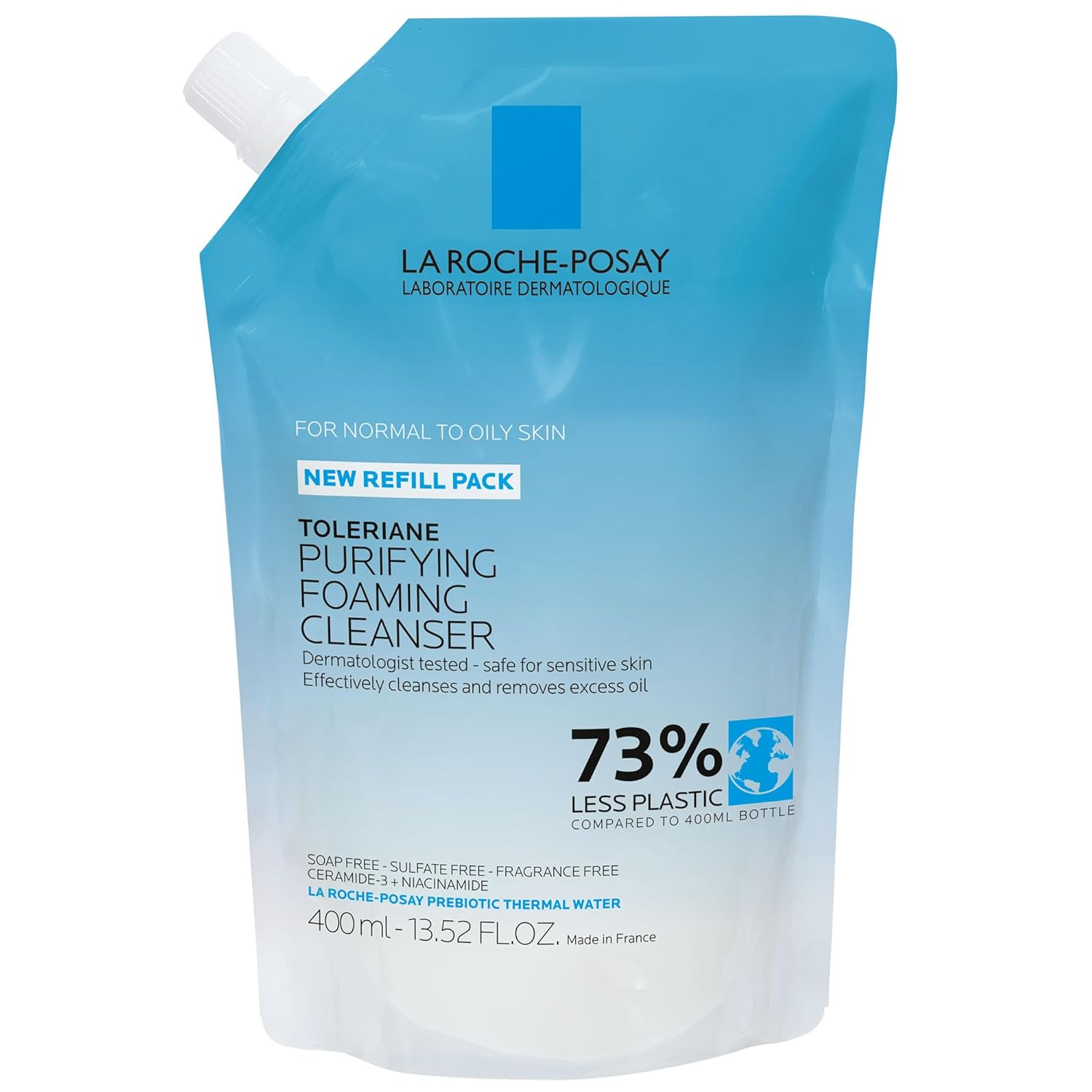 Buy now La Roche-Posay Toleriane Purifying Foaming Facial Cleanser, Oil Free Face Wash for Women & Men with Niacinamide + Ceramides, Pore Cleanser Safe For Sensitive Skin, Wonâ€™t Dry Out Skin, Soap Free 13.52 Fl Oz (Refill) at indiglob india