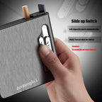 Buy now Full Pack 20 Regular Cigarettes Case Box Automatic Ejection Holder with Dual Arc Lighter USB Rechargeable, Flameless, Windproof,Moisture-Proof,Silver at indiglob india