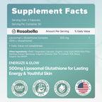 Rosabella Liposomal Glutathione 500mg – High Absorption Glutathione Supplement, Antioxidant Support, Cellular Health & Detox Support, 60 Capsules, 30 Day Supply, Daily Antioxidant Capsules