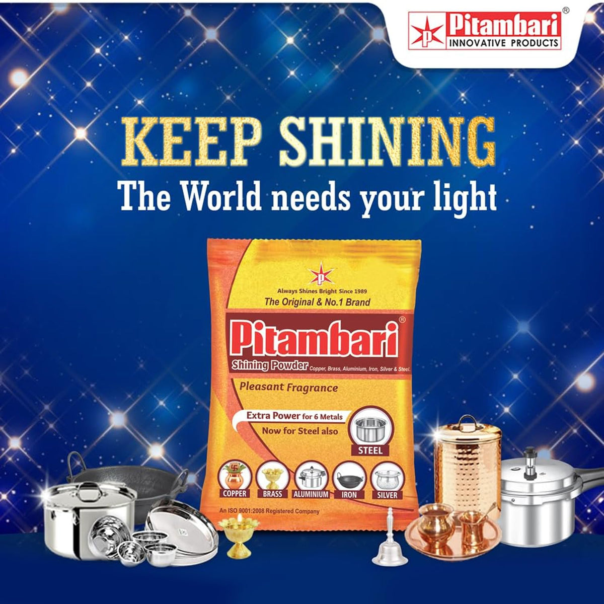 Pitambari Shining Powder - 200g (Pack of 3)