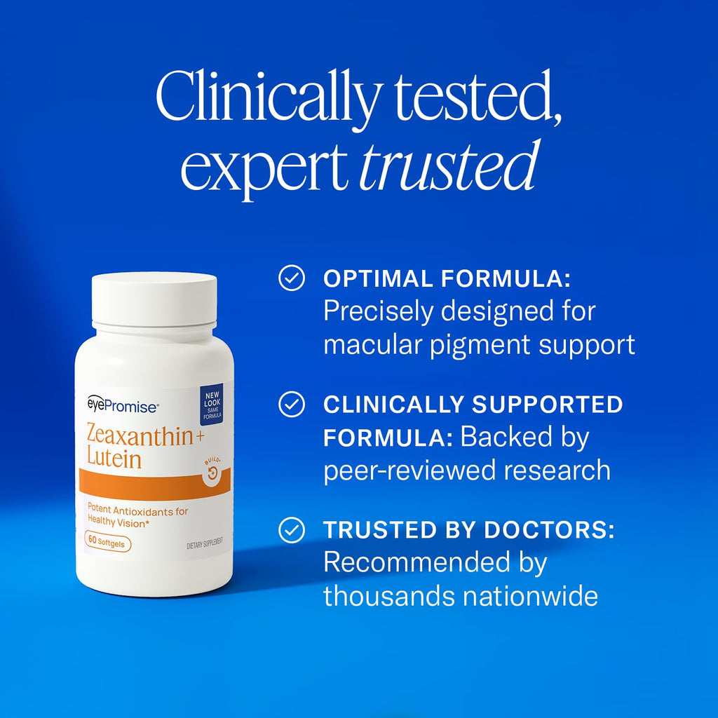 EyePromise Zeaxanthin + Lutein Eye Health Supplements, 60 Softgels | Lutein and Zeaxanthin Supplements to Enhance and Support Healthy Vision, 30-Day Supply (Packaging May Vary)