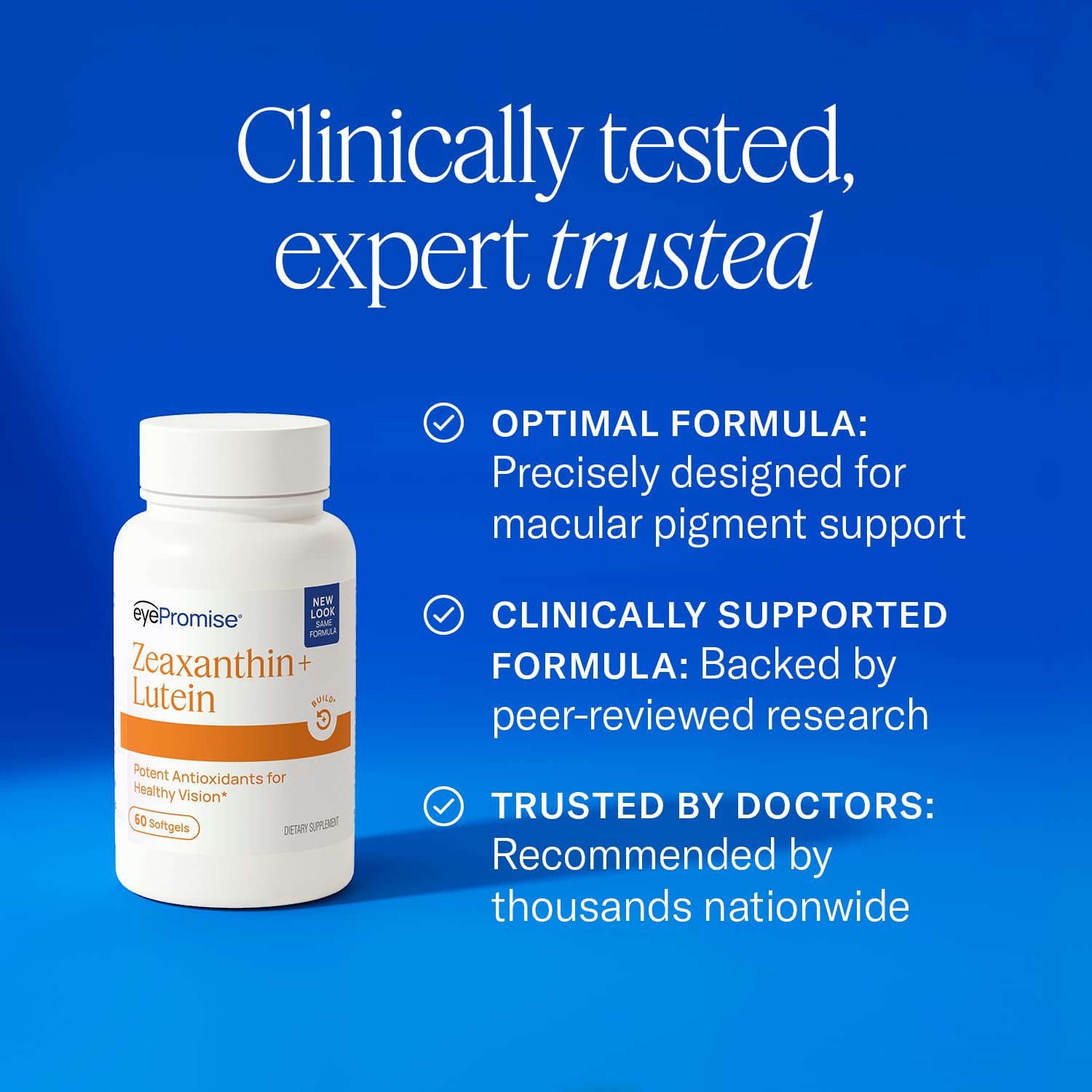 EyePromise Zeaxanthin + Lutein Eye Health Supplements, 60 Softgels | Lutein and Zeaxanthin Supplements to Enhance and Support Healthy Vision, 30-Day Supply (Packaging May Vary)