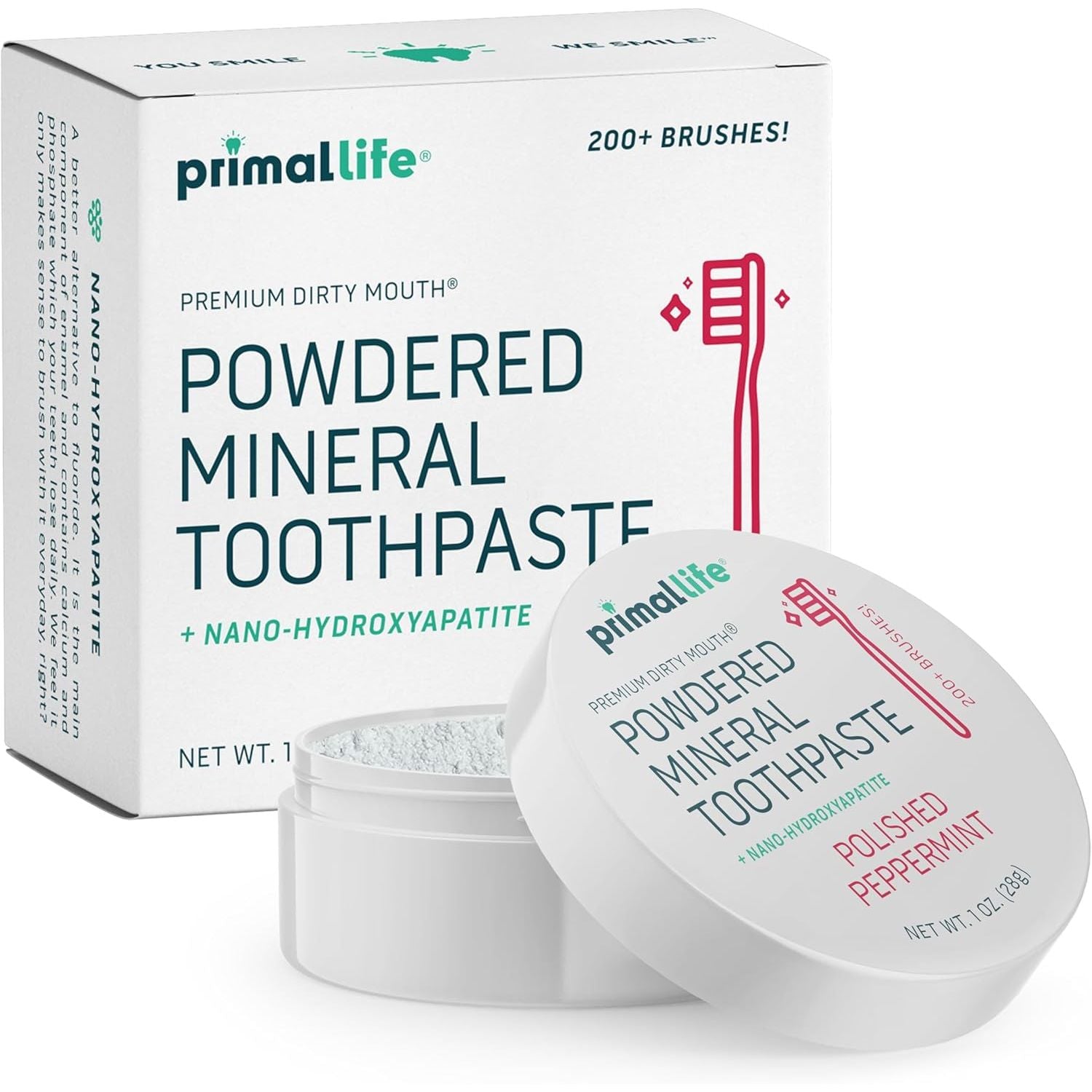 Buy now Primal Life Organics - Dirty Mouth Toothpowder, Tooth Cleaning Powder, Flavored Essential Oils with Natural Kaolin & Bentonite Clay, Good for 200+ Brushings, Paleo, Organic, Vegan (Peppermint, 1 oz) at indiglob india
