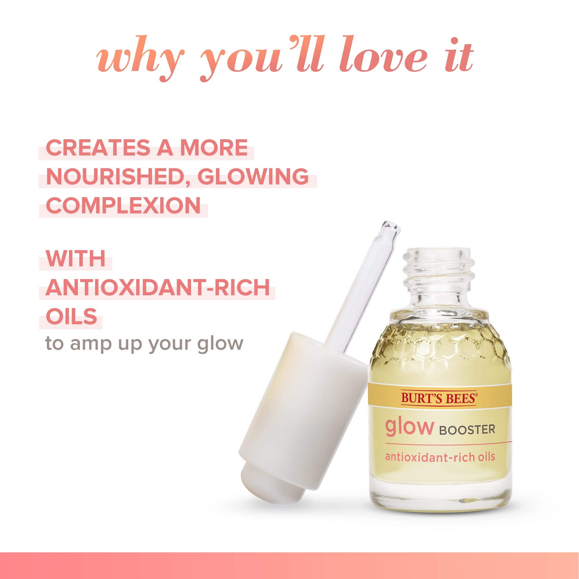Buy now Burt's Bees Glow Booster Face Serum with Antioxidant-Rich Oils for Normal and Combination Skin, 0.51 Fluid Ounces at indiglob india