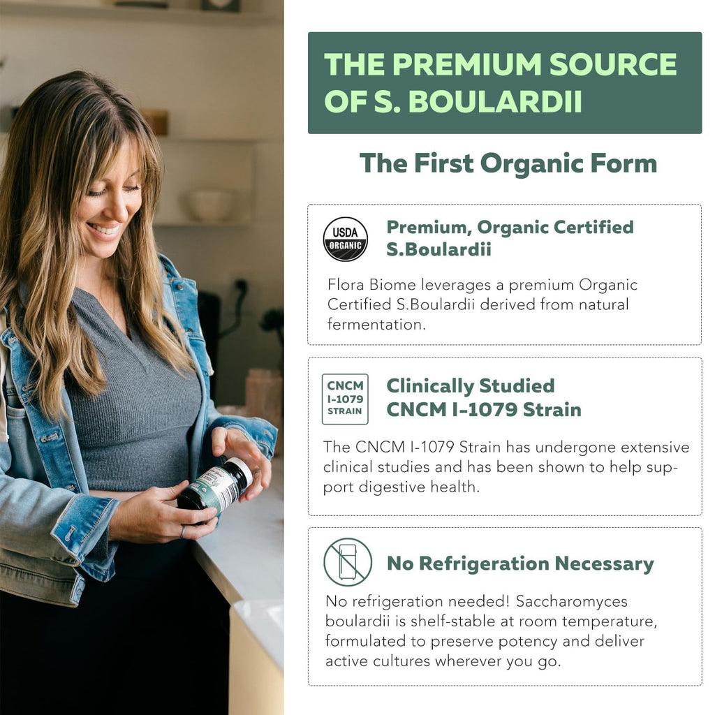 Organic Saccharomyces Boulardii - 10 Billion CFU, Clinically Validated