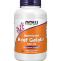 Buy now NOW Foods Supplements, Beef Gelatin 550 mg, Hydrolyzed, Nutritional Support, 200 Capsules at indiglob india