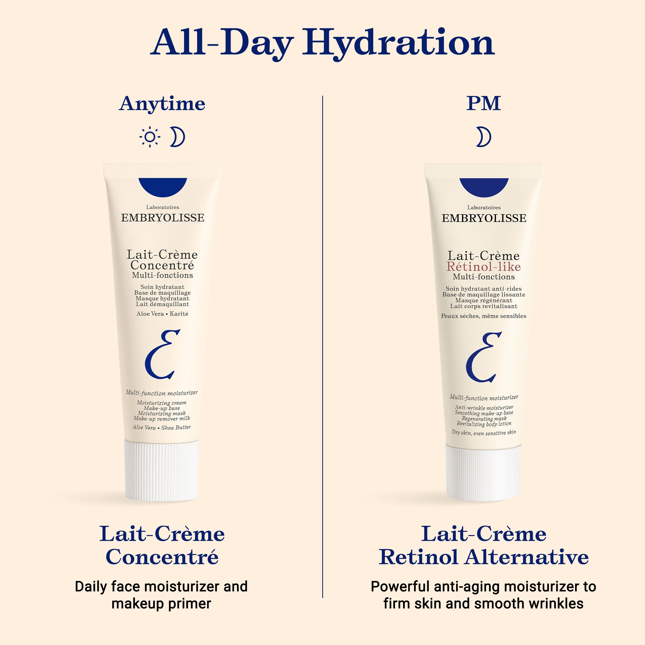 Embryolisse Lait-Crème Concentré Face Moisturizer and Makeup Primer, French Face Cream With Shea Butter & Aloe Vera